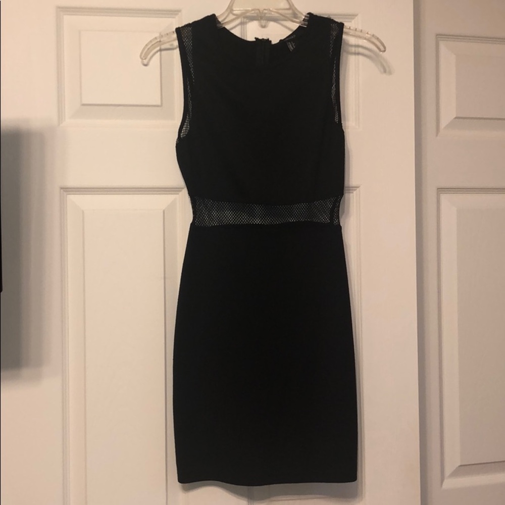 A black mesh dress